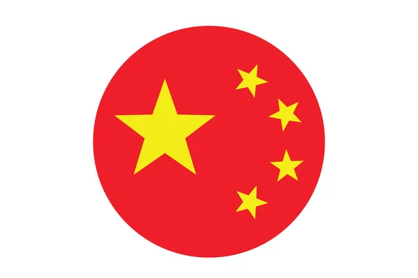 Bandeira China Ícone Redondo Banner Vetor Ilustração — Vetor de Stock