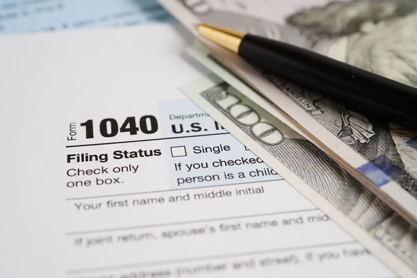 Modulo Fiscale 1040 Stati Uniti Dichiarazione Dei Redditi Individuale Concetto — Foto Stock