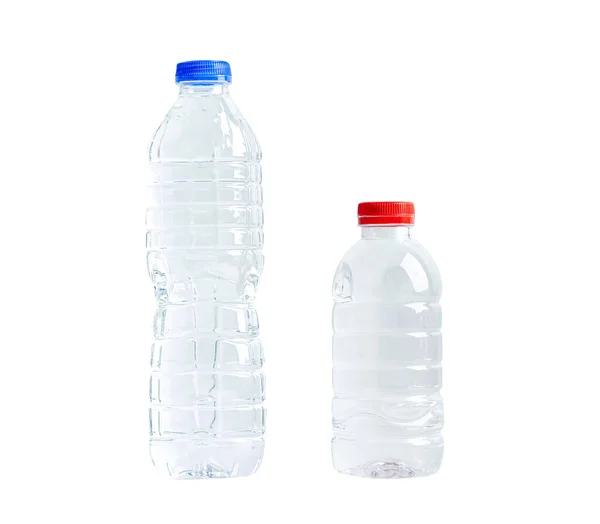 Botol Air Plastik Diisolasi Pada Latar Belakang Putih Dengan Jalur — Stok Foto