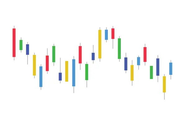 Graf Akciového Trhu Svícen Graf Finanční Obchodní Data Vektorové Ilustrace — Stockový vektor