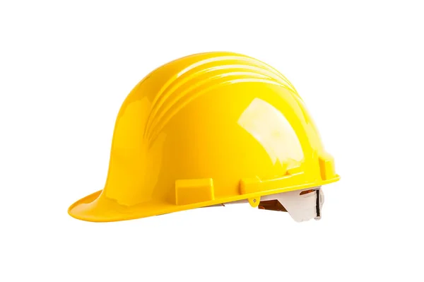 Gele Helm Geïsoleerd Witte Achtergrond Met Clipping Pad Beschermen Voor — Stockfoto