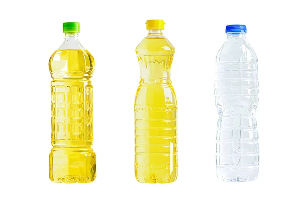 Sayuran Dan Botol Air Diisolasi Pada Latar Belakang Putih Makanan — Stok Foto
