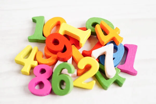 Number Wood Block Cubes Learning Mathematic Education Math Concept Royalty Free Stock Images