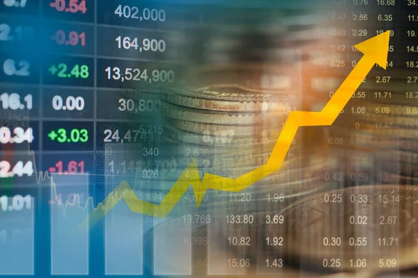 Akciový Trh Finance Podnikání Ekonomika Trend Graf Digitální Technologie — Stock fotografie
