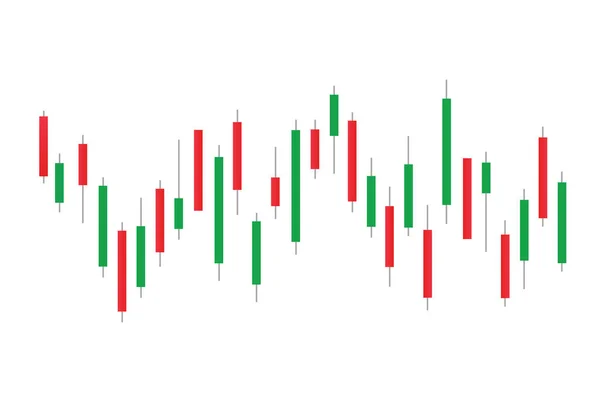 Graf Akciového Trhu Svícen Graf Finanční Obchodní Data Vektorové Ilustrace — Stockový vektor