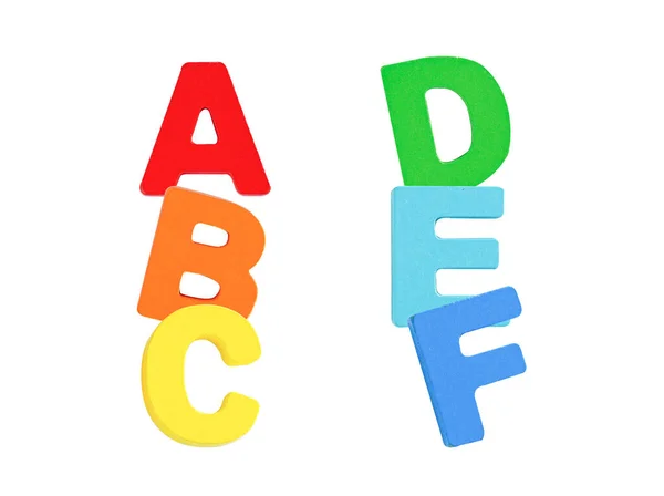 Englisches Alphabet Isoliert Auf Weißem Hintergrund Lernkonzept — Stockfoto