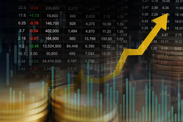 Mercado Ações Finanças Economia Tendência Gráfico Tecnologia Digital — Fotografia de Stock