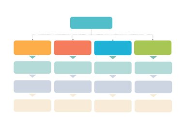 Infographic, Flowchart, Workflow, diagram, organizasyon şeması, vektör illüstrasyonu.