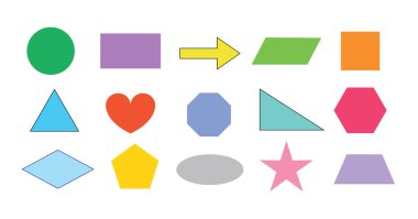 Matematik, renkli simge, vektör illüstrasyonu için geometrik şekil.