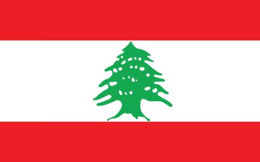 Lebanon national official flag symbol, banner vector illustration.  clipart