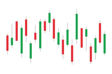 Borsa çubuğu grafiği, şamdan şeması, finans ticaret verileri, vektör illüstrasyonu.