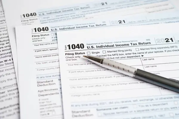 Formulario Fiscal 1040 Declaración Individual Del Impuesto Sobre Renta Concepto —  Fotos de Stock