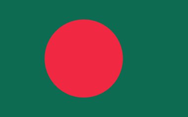 Bangladeş ulusal bayrak sembolü, bayrak vektör illüstrasyonu. 