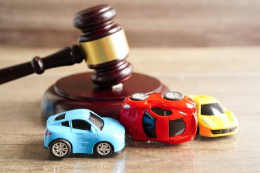 Bangkok, Tayland 15 Mart 2023 Araba kazası davası ve sigorta,.