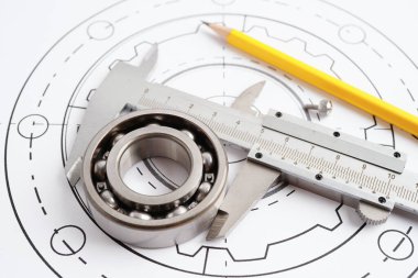 Metal top bermanlı mühendislik ve hassas aletler, mekanik endüstriyel.