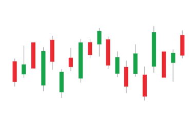 Borsa çubuğu grafiği, şamdan şeması, finans ticaret verileri, vektör illüstrasyonu.