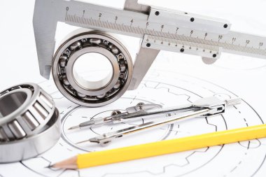 Metal top bermanlı mühendislik ve hassas aletler, mekanik endüstriyel.