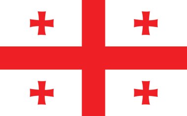 Gürcistan ulusal bayrak sembolü, sancak vektör illüstrasyonu. 