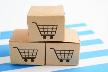 Çevrimiçi alışveriş, Yunanistan bayrağında alışveriş arabası kutusu, ithalat ihracat ve finans sektörü.