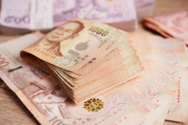 Tayland baht bankası para, yatırım ekonomisi, muhasebe işi ve bankacılık.