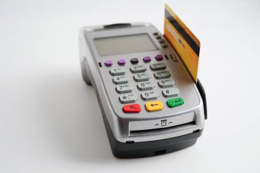 Finans ve alışveriş sektörü ve teknoloji için ödeme POS terminali. 