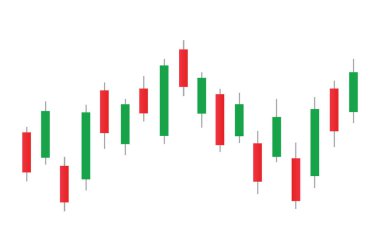 Borsa çubuğu grafiği, şamdan şeması, finans ticaret verileri, vektör illüstrasyonu.
