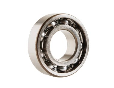 Beyaz arkaplanda izole edilmiş durumda, mekanik motor bileşeni.