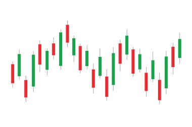 Borsa çubuğu grafiği, şamdan şeması, finans ticaret verileri, vektör illüstrasyonu.