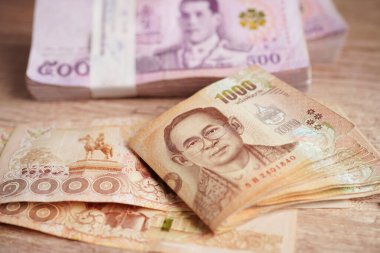 Tayland baht bankası para, yatırım ekonomisi, muhasebe işi ve bankacılık.