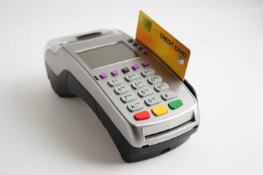 Finans ve alışveriş sektörü ve teknoloji için ödeme POS terminali.