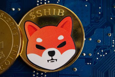 Shiba Inu para devredeki ana bilgisayar üzerinde iş ve ticari, dijital para, sanal kripto para birimi.