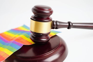 LGBT bayrağı, gökkuşağı rengi aşk sembolü, Haziran ayının gurur ayı, vektör illüstrasyonu.