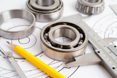 Metal top bermanlı mühendislik ve hassas aletler, mekanik endüstriyel.