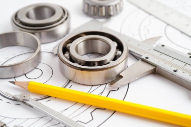 Metal top bermanlı mühendislik ve hassas aletler, mekanik endüstriyel.