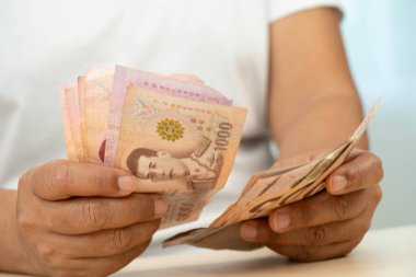 Tayland baht bankası para, yatırım ekonomisi, muhasebe işi ve bankacılık.