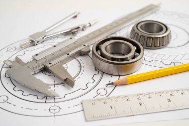 Metal top bermanlı mühendislik ve hassas aletler, mekanik endüstriyel.