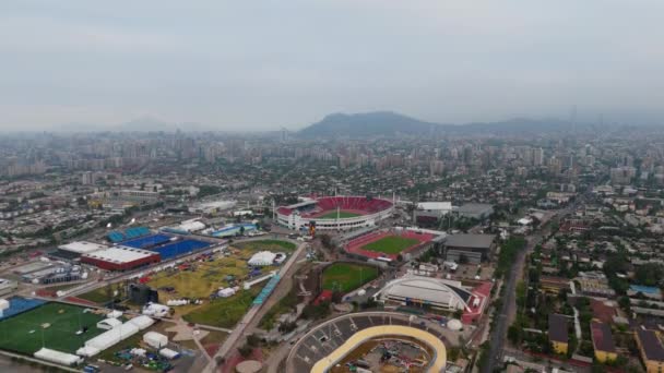 Santiago Chile National Stadium Winter Morning — Stock Video