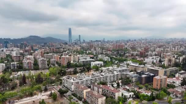 Die Skyline Von Santiago Chile Zeitraffer — Stockvideo