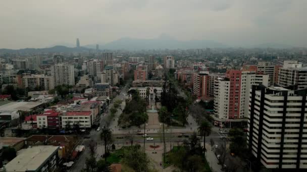 Praça Nunoa Madrugada Domingo Horizonte Santiago Chile — Vídeo de Stock