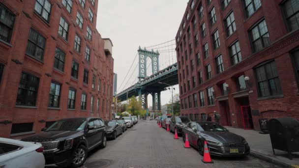 Distrito Dumbo Nueva York Brooklyn — Vídeos de Stock