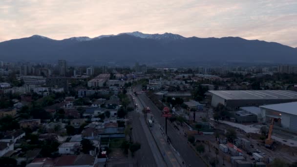 Cordillera Los Andes Bergen Vintern Morgon Santiago Chile — Stockvideo