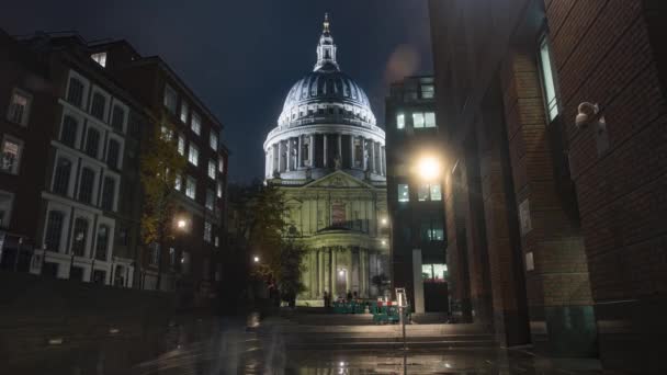 Нічна Величність Епічне Затемнення Собору Святого Павла Лондоні — стокове відео