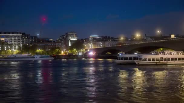 伦敦泰晤士河在黎明时分的时差 — 图库视频影像