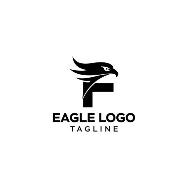 crestive and modern of eagle head logo. Eagle or falcon head silhouette.  clipart