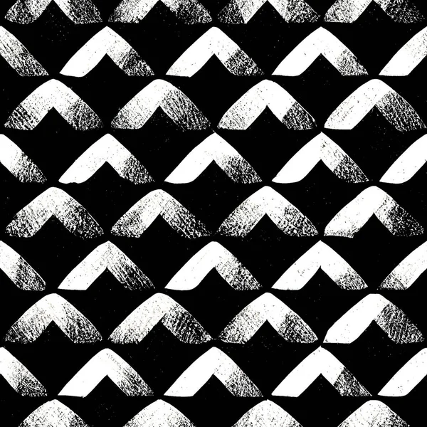 Abstrato Geométrico Preto Branco Triangular Moda Aleatória Artesanal Padrão Fundo — Fotografia de Stock