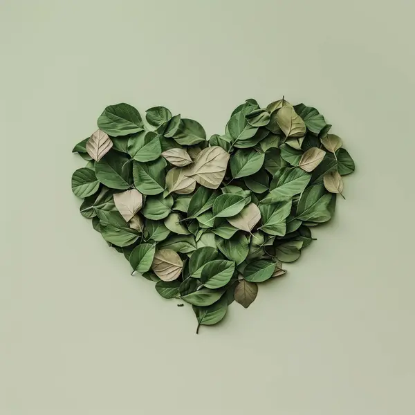 Kalp Şeklinde Yeşil Yapraklar — Stok fotoğraf