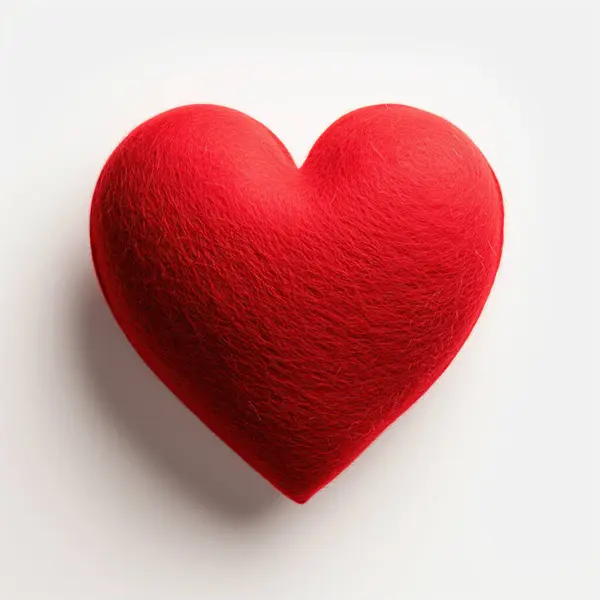 Rotes Herz Aus Filz — Stockfoto
