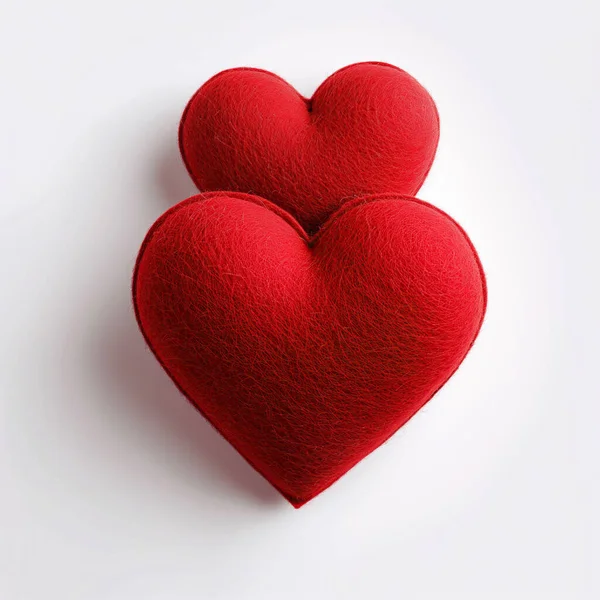 Красное Сердце Войлока — стоковое фото