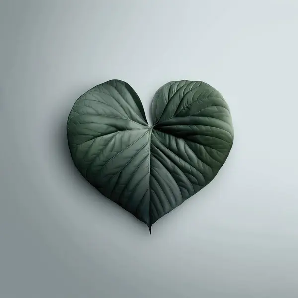 Herzförmiges Grünes Blatt — Stockfoto
