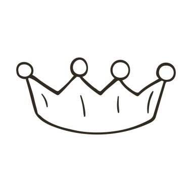 Muhteşem çizimler ve tasarım elementleri. Elde çizim stili. Tek renkli simge, çıkartma. Taç